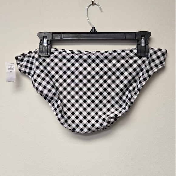 Old Navy Gingham Mid Rise Bikini Bottom Black White XXL - Picture 4 of 9